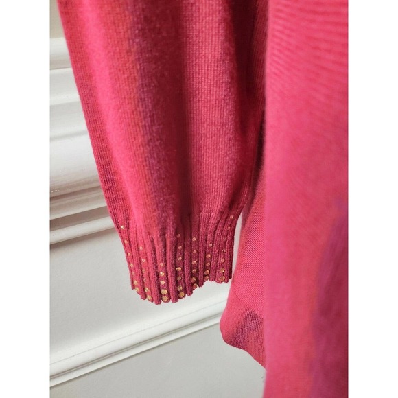 Alfani Women Solid Pink Rayon Long Sleeve Turtle Neck Casual Sweater Size Medium - Picture 6 of 12